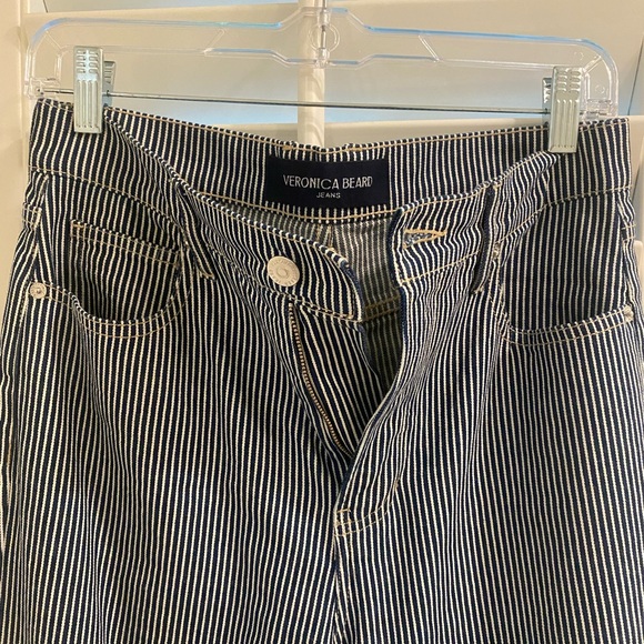 Veronica Beard Crosbie High Rise Striped Jeans - Picture 2 of 6